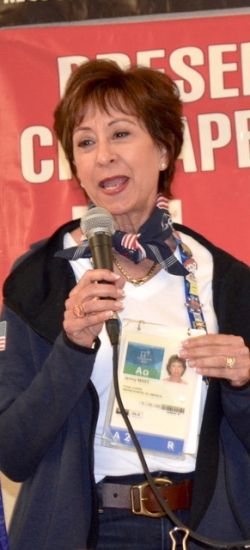 Jenny Mast, 2018 Winter Olympics USA__ Figure Skating Team Manager Showing Credentials