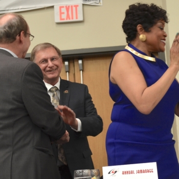 Mayor Alan Krasnoff wPhil Johnson & Barbara Ciara