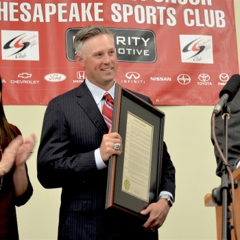 Mayor Krasnoff Presented Council Resolution Honoring Michael Cuddyer