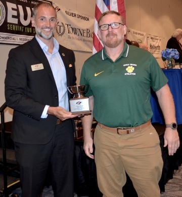 Student Athlete, Audrey Orrock, Girls Soccer, Great Bridge HS wWill Driscoll, CSC Pres, Award Accepted by Matt Small, Athletic Dir Great Bridge