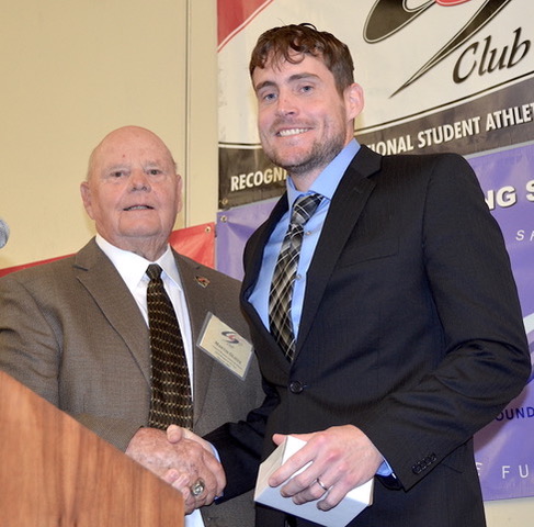 Guest Speaker, Paul Crowley, Christopher Newport Univ Head Football Coach w_Martin Oliver, CSC Pres