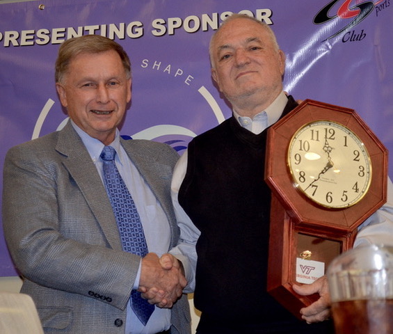 Phil Johnson Presenting Clock to Donn Irby