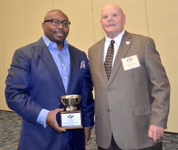 Student Athlete Paul Billlups' Rep Rashad Cook w_Martin Oliver, CSC Pres