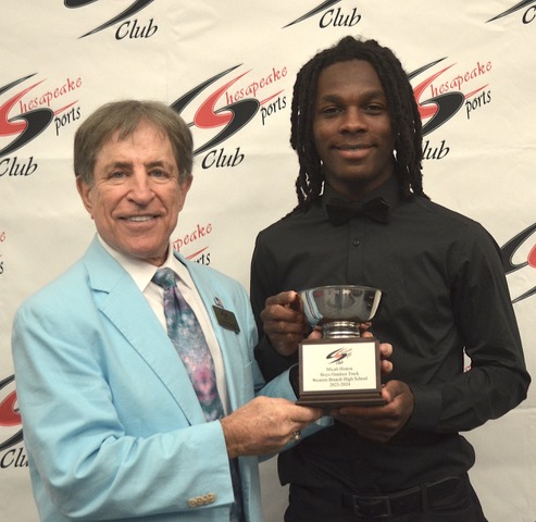 Student Athlete Micah Hinton, Boys Outdoor Track, Western Branch HS wCSC Pres Glenn Koonce