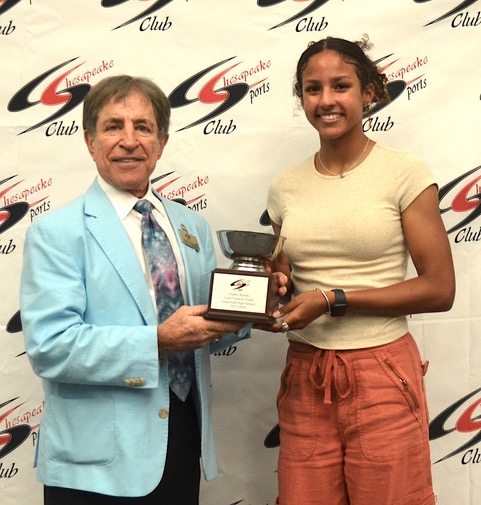 Student Athlete Sophie Rambo, Girls Outdoor Track, Grassfield HS wGlenn Koonce, CSC President