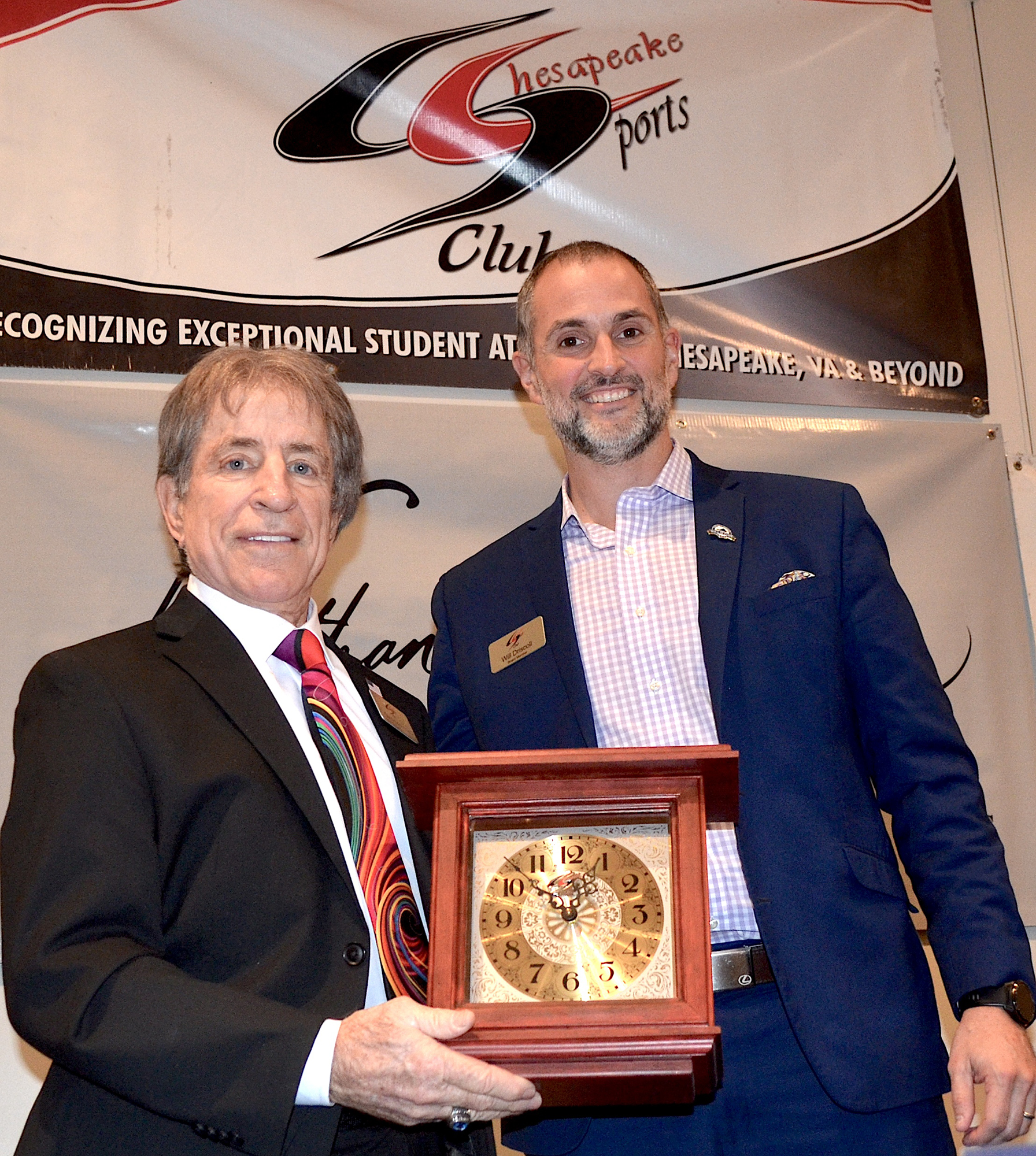 Glenn Koonce, 2024 CSC President wGift of a Handmade Clock, Presented by Will Driscoll, 2025 CSC President