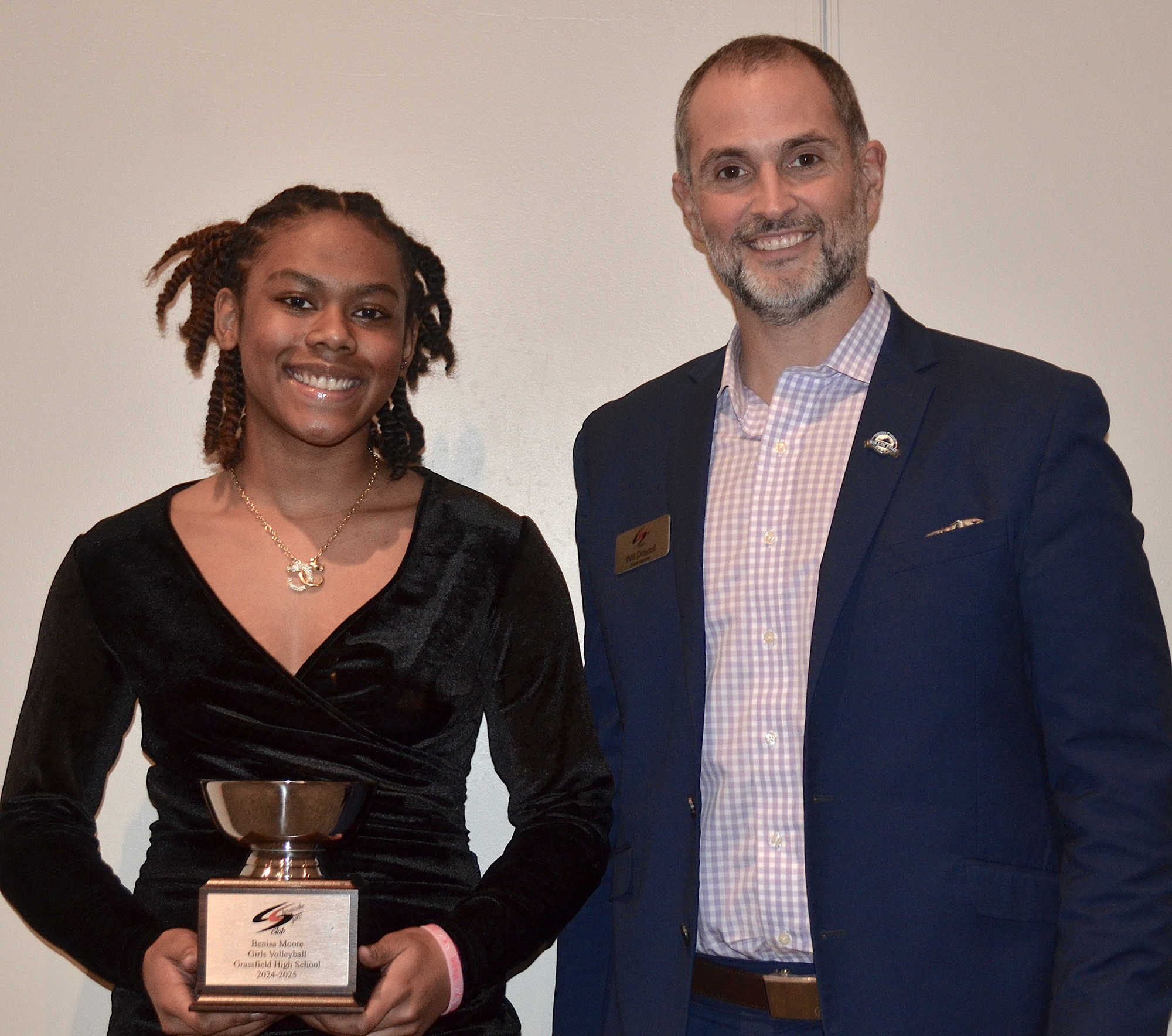 Student Athlete, Benisa Moore, Grassfield HS, Girls Volleyball with Will Driscoll, 2025 CSC President